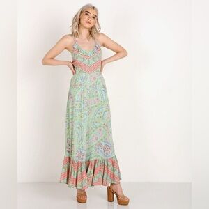 Spell Designs City Lights Strappy Maxi in sage